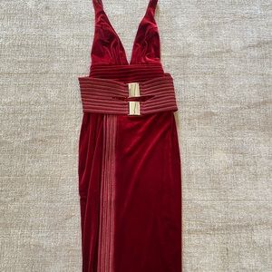 Zhivago velvet red maxi dress